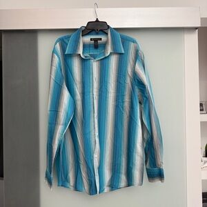 INC - Men's Blue Striped Shirt